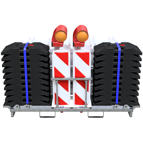 SET | with 10 barrier grids, beacons, base plates and lamps | traffic panel: 36-1NOX, panel fence: 33520KA, base plate: 31-1NOX, with film RA1/A